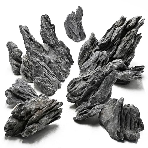 Unocho Aquarium Rocks Natural Seiryu Stone 20lb Aquascaping Rocks for Fish Tank Aquarium Landscaping Decoration Paludarium Amphibian Enclosures(3-10 Inches) - size: 20LB(3-10 inches)