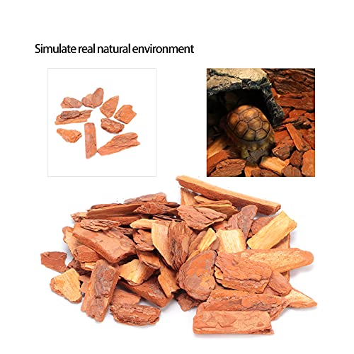 Agatige Tortoise Reptile Substrate, Reusable Simulate Habitats Snake Bedding Pine Bark Tortoise Bedding for Ball Python Terrarium Tanks (Large granules 250g)