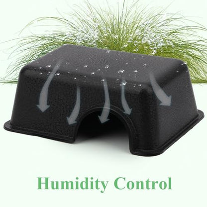 Hypeety Reptile Hide Box, Small Animal Hideaway, Hides with Texture Help Peeling, for Snakes, Lizards, Leopard Gecko S