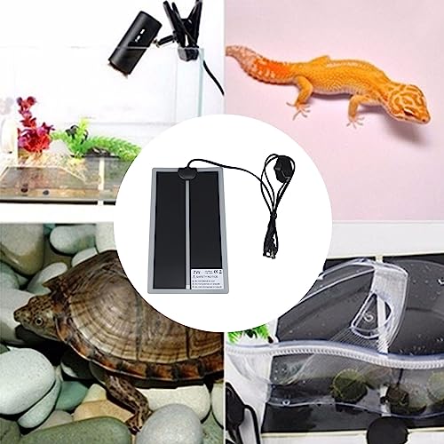 Reptile Heating Pad, Rapid Heating 110 to 120V Waterproof Adjustable Temperature Reptile Terrarium Heat Pad for Turtles, Lizards, Frogs (7W) - size: 7W