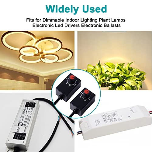 MEIRIYFA DC 0-10V Rotary LED Dimmer Knob Controller Mini Switch PWM Dimming for 0-10V or 1-10V Dimmable Interior Lighting Spotlight Grow Lamp LED Driver (2 Pack)