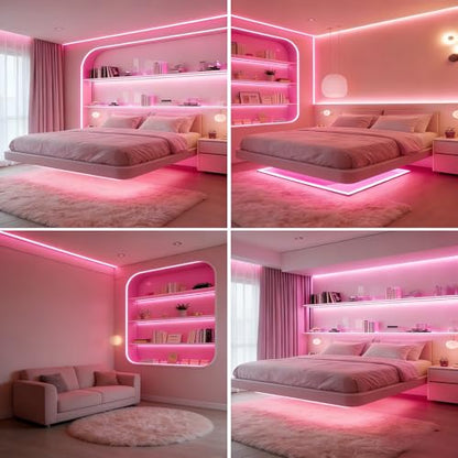 Ultra-Narrow 3mm USB-C COB LED Strip Lights Self-Adhesive, for Kitchen Cabinets, Bedroom, Gaming Desk (Pink, 4ft) - color: Pink, size: 4ft