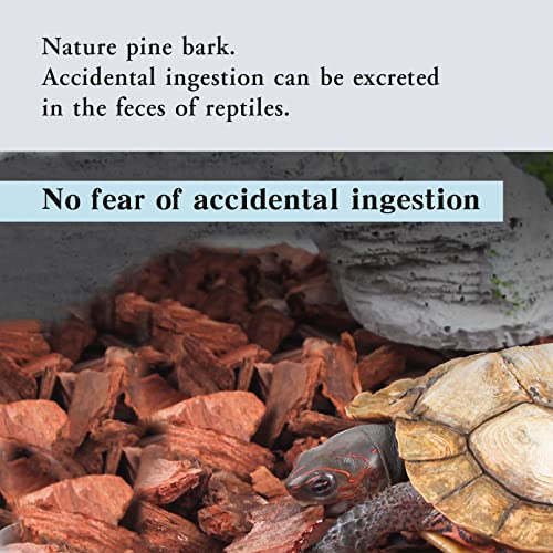 Tfwadmx Reptile Bark Bedding 15.8oz Tortoise Bedding for Habitat Bearded Dragon Substrate Reusable Pine Chips Substrate for Geckos, Lizards, Turtles Snakes, Hermit Crabs