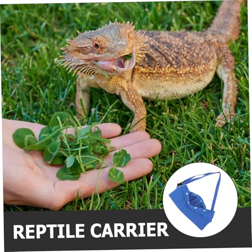 UPKOCH Portable Reptile Sling Carrier Bag Adjustable Strap Outdoor Travel Bag for Bearded Dragons Lizards Guinea Pigs Lightweight Durable Crawling Pet Carrier