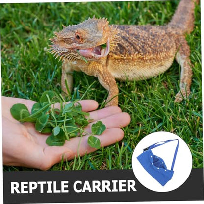 UPKOCH Portable Reptile Sling Carrier Bag Adjustable Strap Outdoor Travel Bag for Bearded Dragons Lizards Guinea Pigs Lightweight Durable Crawling Pet Carrier