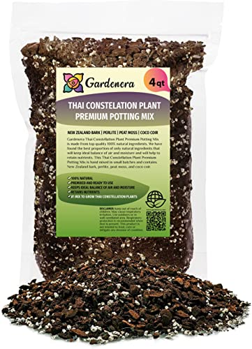 Premium Thai Constellation Monstera Soil Blend - Specially Designed to Meet Your Plant's Unique Needs by Gardenera - 4 Quart - size: 4 QUART