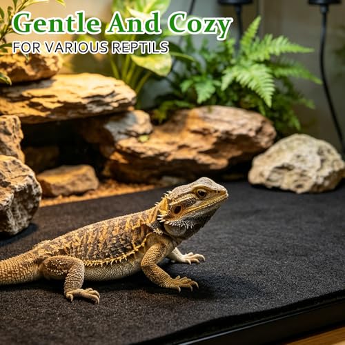 2 PCS Reptile Carpet Terrarium Floor Liner Bedding Substrate Washable Reptile Cage Mat Tank Accessories Pet Mat for Lizard Bearded Dragon Snake Tortoise Leopard (24''×47'')