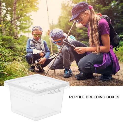Mipcase Transparent Reptile Breeding Boxes 2.67X2.16X1.77In Small Feeding Cage Tank for Snakes Lizards Geckos and Insects with Secure Lid for Safe Habitat