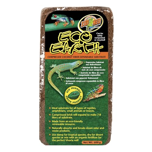 Eco Earth Compressed Coconut Fiber Substrate Single Brick, 2 Pack