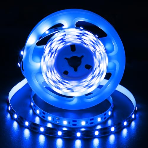 echosari Strip Lights USB 5V, 9.8Ft 180 LED Strip Lights Cuttable 2835 SMD Super Bright with Self-Adhesive DIY for Cabinet Photo Frames Desks Monitor Shelves Decor (Blue) - color: Blue
