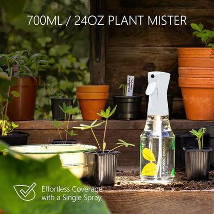 FLAIROSOL Botanica Plant Mister Spray Bottle, 24oz / 700 ML Water Spray Bottle for Plants, Continuous Ultra Fine Mist, Leakproof Refillable Mist Sprayer for Gardening, Flowers, Houseplants