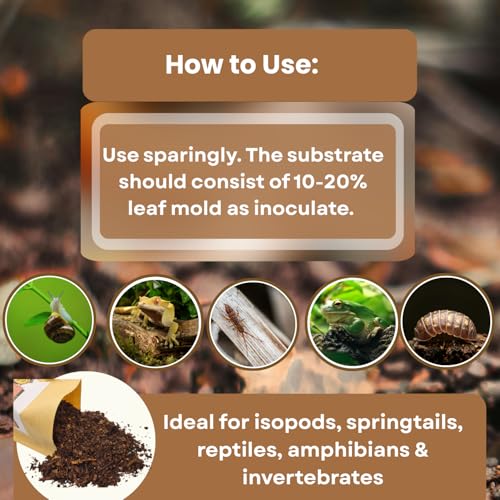 SCOTTY'S BUGS All Natural Leaf Mold for Bioactive Terrariums & Vivariums – Perfect for Isopods, Springtails, Amphibians & Reptiles – 12oz. Pack - size: 12oz-LeafMold