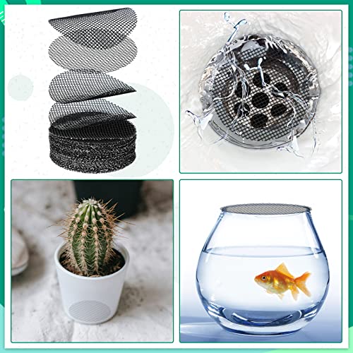Shappy 200 Pcs Mesh for Plant Pot Drainage Screen 2 Inch 4 Inch Drainage Mesh Round Flower Pot Hole Grid Screen Cover Pad Bonsai Bottom Grid Mat Gardening Reusable Essentials for Prevent Soil Loss