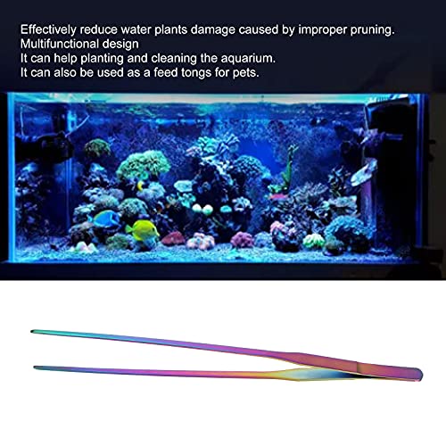 Aquarium Tweezers,27cm Long Multipurpose Tongs Stainless Steel Fish Long Tweezers Planted Tongs Feeding Tools for Kitchen Reptiles (27cm straight clip) - size: 27cm straight clip