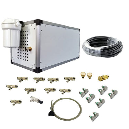 High Pressure Misting System 1500 PSI - Patio Misting System | Restaurant Misting System | Industrial Misting System | with Stainless Steel Misting Nozzles | Flexible (40 Feet - 10 Nozzles) - size: 40 Feet - 10 Nozzles