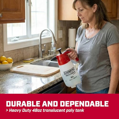 Chapin 10022 48-Ounce Handheld Multi-Purpose Value-Pack Pump Sprayer for Fertilizers, Herbicides and Pesticides, 2-Pack, Translucent White - size: 48oz, 2 pack