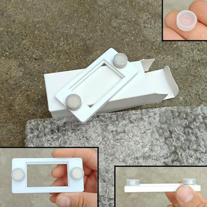 Reptile Tank Thermometer Hygrometer Holder Mount 3x0.2inch Universal Fit Easy Installation Terrarium Accessories- White