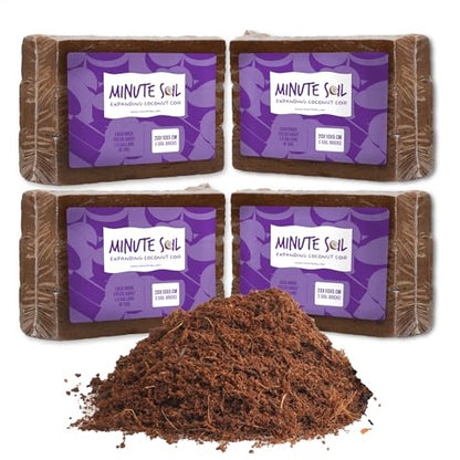 Mountain Valley Seed Co Minute Soil Organic Coco Peat 12 Pack – Lightweight | Growing Bricks Expand to 18 Gal – Potting Mix for Microgreens, Herbs, Vegetables, Flowers, Indoor Containers, Seed Trays - size: Bricks - 12 Pack