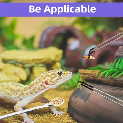 21Pcs Crested Gecko Food and Water Feeding Cups with Reptile Feeding Tongs Kit,Small Reptile Food Dish Colorful Water Bowl Long Tweezers Geckos Tank Accessories for Tortoise, Crab and Small Pet