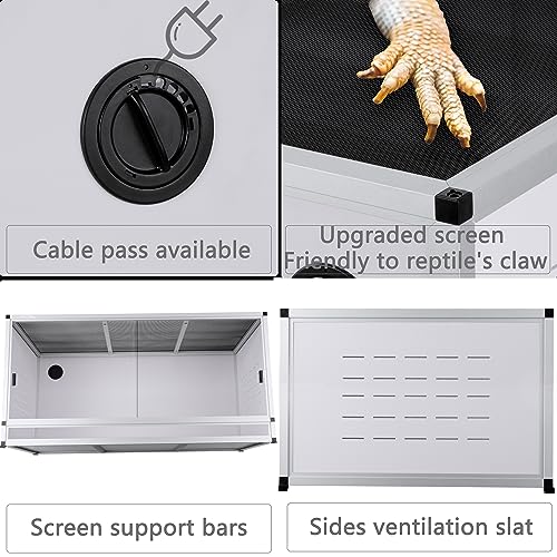 PVC Reptile Enclosure 76 Gallon ToxiRium Large Reptile Terrarium 44''x20''x20 Tank for Bearded Dragon Gecko Lizard Snake,Wide Breeding Lounge Vivarium Area with Sliding Doors Lock - size: 44x20x20'' - 76 Gallon - 1pc