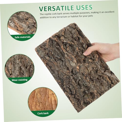 2 Pcs Cork Bark Aquarium Decoration for Fish Tank Ornament Natural Tree Trunk Terrarium Background and Climbing Bark Reptile Habitat Decor for Snake and Gecko Fade Resistant Fish