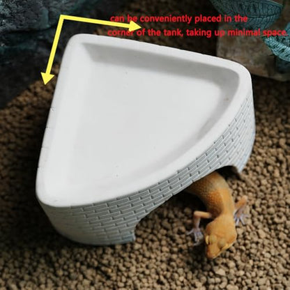 Reptiles Hideout Humidification Cave Reptile Moisture Hide Corner Humid Hide House for Leopard Geckos, Snakes, Lizards, Frogs