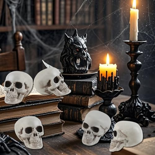 20 Pcs Halloween Skulls Realistic Looking Skulls Skeleton Head for Halloween Bar Home Table Decoration Model Human Skeleton Statue (1.6 x 1.8 x 2.3 Inches)