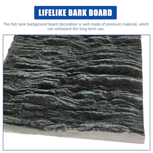 Luxshiny 3D Aquarium Background Board for Fish Tank and Reptile Terrarium, Lifelike Bark Texture Decorative Landscape Panel, Blue Vertical Stripe Design for Turtle and Cichlid Tanks