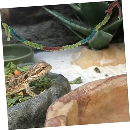 COLLBATH 4pcs Crab Climbing Rope Toy Decorative Reptile Vine for Terrarium Interactive Climber Natural Cotton Rope for Crab Tanks and Aquariums