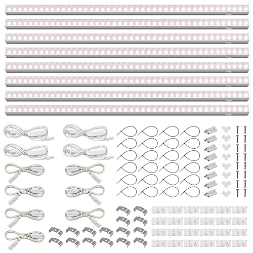 Barrina T5 Grow Lights, Full Spectrum, 4ft 160W (8 x 20W, 1000W Equivalent), LED Grow Light Bulbs, Plant Lights for Indoor Plants, Greenhouse, Plug and Play, Pinkish White, 8-Pack - color: Pinkish White, size: 4ft-white Cover
