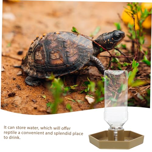 Reptile Automatic Water Dispenser for Tortoise and Lizard Compact Hydration Bowl with Reservoir Effortless Maintenance Feeding Dish Space Saving Pet Accessory for Reptile Tanks