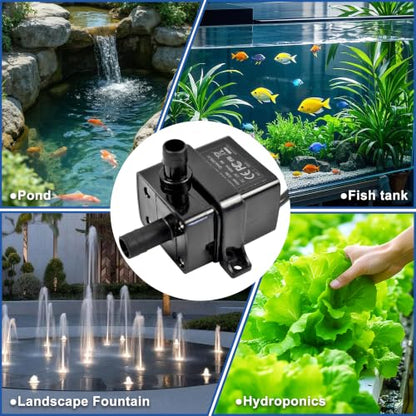 CONQUERALL Aquarium Circulation Pump DC 12V 63GPH 9.8ft 5W for DIY PC Water Cooling - color: 12v 5w 240l/H 3m Head, size: 1PC