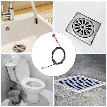 HARFINGTON Flexible Grabber Claw Pick Up Tool 0.47" Dia. 79" 4 Claws Stainless Steel Cleaning Hook Unclog Sink Sewer Hair Drain Cleaner Tool Sink Unclogger for Toilet Bathtub Sewer - size: 79"
