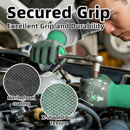 Schwer AIR-SKIN ANSI A6 Cut Resistant Gloves, AR3908 Cut Proof Glove, Ultra Thin Cutting Glove with Reinforced Thumb, Non-PFAS, Wire & Fiberglass Free, Work Glove for Mechanics, M, 6 Pairs - size: Medium, style: 6 Pairs