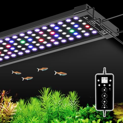 fishkeeper LED Aquarium Plant Light, 24/7 Full Spectrum Aquarium Light with 5 Nature Weather Mode, Auto On Off with Timer for 32-40 Inch Fish Tank, Adjustable Colors/Brightness with Memory Function - size: For 32-40 Inches Fish Tank
