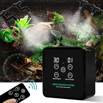 MECESOR Automatic Reptile Mister Humidifier with Timer,Programmable Terrarium Reptile Mister System for Chameleons, Snakes,Frogs,Turtles & Lizards - Smart Spray Control