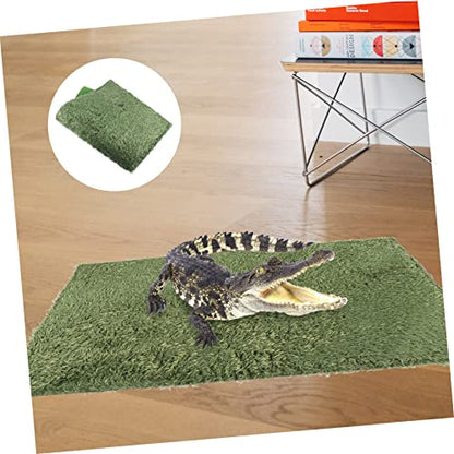 MERRYHAPY Turtle Snake Terrarium Liner 2pcs Moss Reptile Carpet Mat Reptile Bedding Reusable Washable