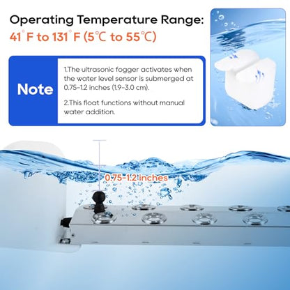 Upgrade Mist Maker Fogger 12 Heads (9000ml/H),Ultrasonic Fogger Humidifier with Floats（No need to add water）,110V 400W Power Water Proof Ultrasonic Mister,for Halloween Atmosphere,Preserva - size: Upgrade Mist Maker Fogger 12 Heads