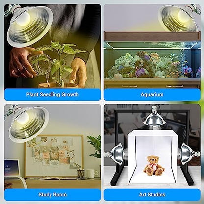 Simple Deluxe 150W Reptile Heat Bulb and 8.5 inch Clamp Light, 40-108℉ Digital Thermostat Controller and Thermometer Included, for Amphibian Pet & Incubating Chicken, Silver - size: 150W, style: Bulb+Clamp Light+Thermostat+Thermometer