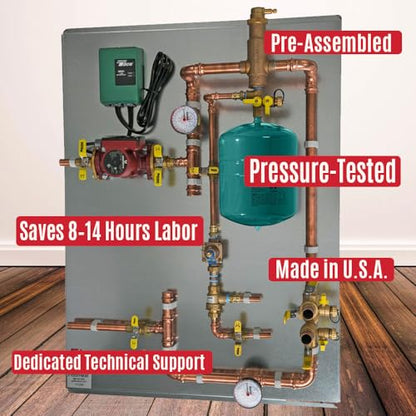 Hydronic Radiant Heat Control Panel - 1 Zone | Pre-Assembled Heating Distribution System for Underfloor, Home & Space Heating | High-Efficiency & Easy Install - size: 1 Zone - For use with/without Glycol