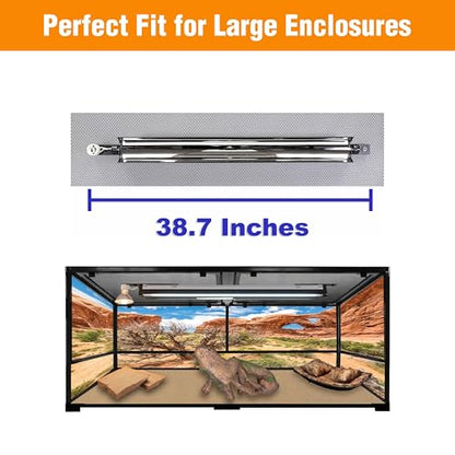 T5HO Single 34" UVB Reptile Light Fixture 39W, Bearded Dragon and Reptile Terrarium Light Fixture