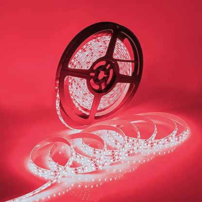 Red Waterproof 600 LEDs Strip Lights, SUPERNIGHT 12 Volt LED Light Strips 16.4FT LED Rope Lighting for Boat Bedroom Car TV Backlighting Christmas Party - color: Red
