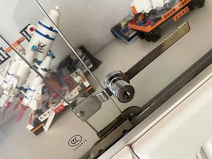 XIEHE 318 Sliding Window Locks, Closet Locks for Sliding Glass Doors with 2 Keys, Display Cabinet Showcase Lock with Chrome Finish, No Drill Burglar Bars for Sliding Doors (2 Pack, Keyed Different) - size: 2pack, Keyed Different
