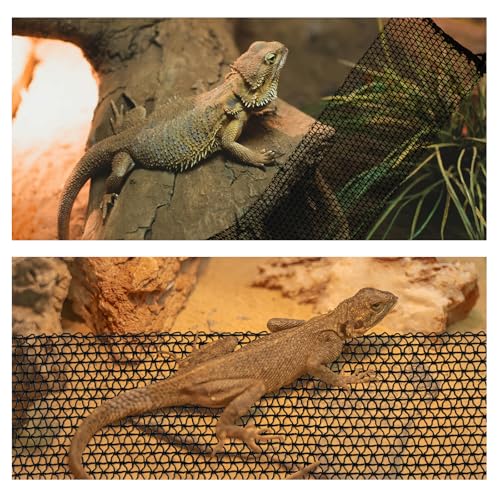 COMSUN 2 Pack Bearded Dragon Hammock, Collapsible Reptile Hammock Lounger Suitable for Resting Climbing, Reptile Hammock for Middle Small Lizard, Chameleon and Gecko (Rectangle Black & Yellow)