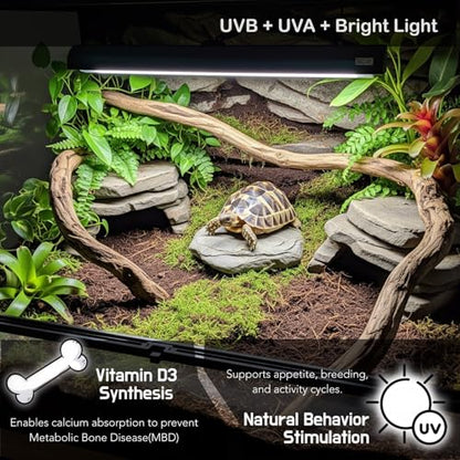 Upgraded T5 UVB Reptile Light, 10.0 UVB 8W German Made Fluorescent Lamp and Fixture Kit, for Desert-Dwelling Reptiles, Bearded Dragon,Tortoise, Snake, Strip Linear UVB Lamp Bulb,12 Inch - size: 8W Reptile T5 UVB Light Kit