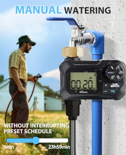 homenote Automatic Misting Cooling System with Timer, 91.8FT Misting Line, 24 Brass Nozzles, and 3/4" Brass Adapter for Patio Cooling and Garden Watering - size: 91.8FT / 28M