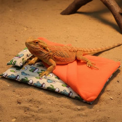 3 Pack Bearded Dragon Bed, Reptile Sleeping Bag, Reptile Pets' Sleeping Bag Set with Pillow Lizard Sleeping Bag Blanket Soft Warm Hideout Terrariums Accessories for Reptile Lizard Bearded Dragon