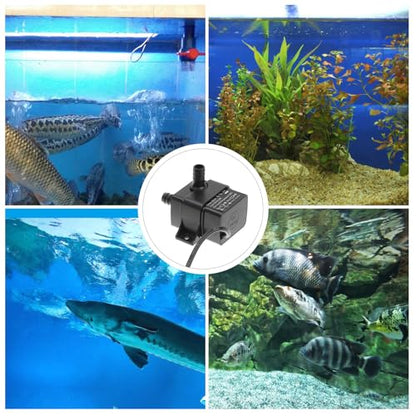 Mini Brushless Dc Water Pump 5V Submersible Fountain Pump with 2M Lift for Aquarium Fish Tank and Pet Water Fountain