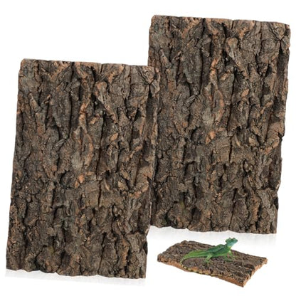 BESPORTBLE 2pcs Cork Bark Aquarium Decor Natural Hideout for Reptiles Climbing Habitat for Bearded Dragon Lizard Snake Tank Aesthetic