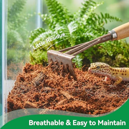 7 Pcs Organic Coconut Fiber Substrate, Biodegradable 100% Natural Coco Soil Brick, Multipurpose Eco-Friendly Terrarium Bedding for Reptiles, Tortoise, Bearded Dragon, Gecko, Snake & Amphibians - size: 7 Pcs